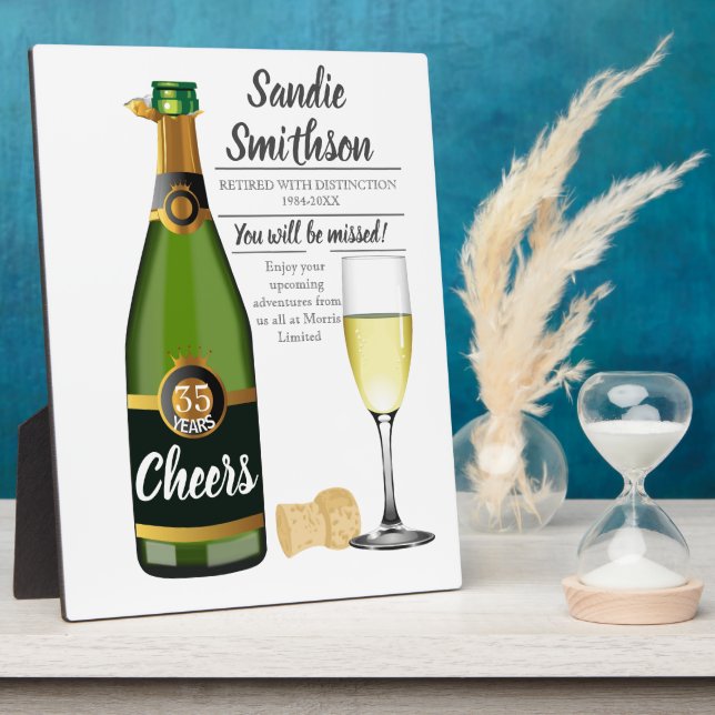 retirement gift for boss, employee, long service plaque (Side)