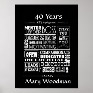 Retirement gift for Boss long service award Poster
