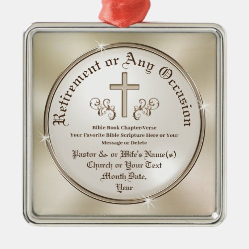 Retirement Gift for Pastor and Wife Personalized Metal Ornament