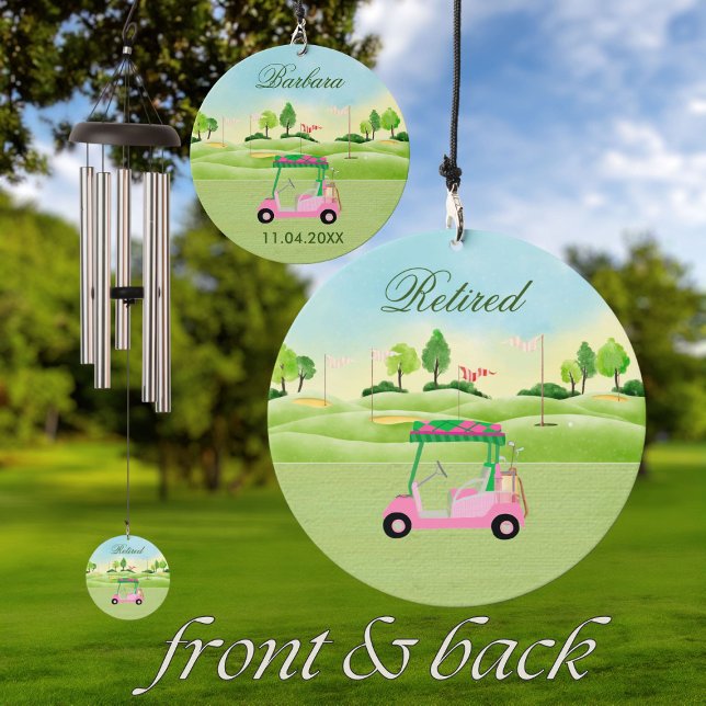 Retirement Gift Golf Theme Name Date Wind Chime (Creator Uploaded)
