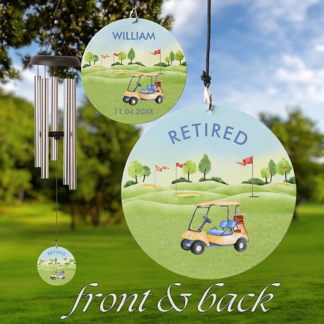 Retirement Gift Golf Theme Name Date Wind Chime (Creator Uploaded)