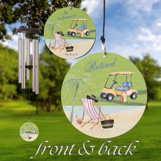 Retirement Gift Golf Theme Name Date Wind Chime (Creator Uploaded)
