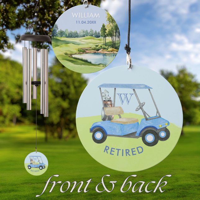 Retirement Gift Golf Theme Name Date Wind Chime (Creator Uploaded)