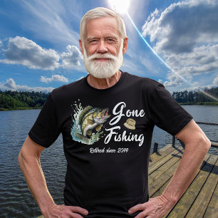 Retirement Gift Gone Fishing Big Fish Fisherman T-Shirt