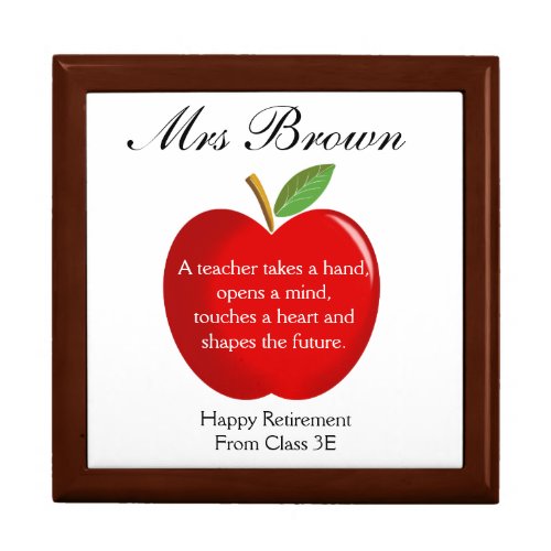 Retirement gift Thank you Teacher leaving trinket Gift Box