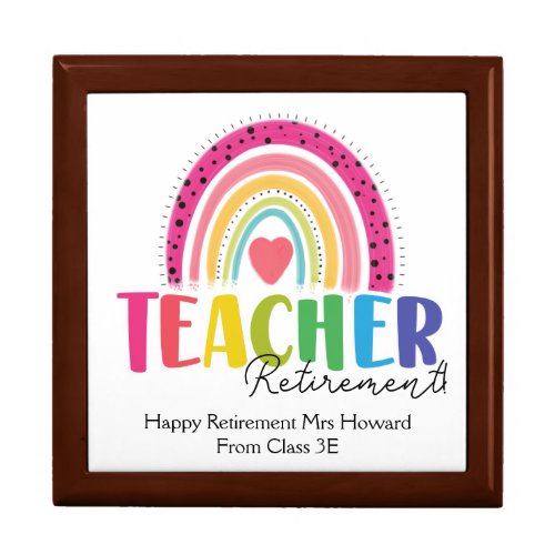 Retirement gift Thank you Teacher leaving trinket Gift Box