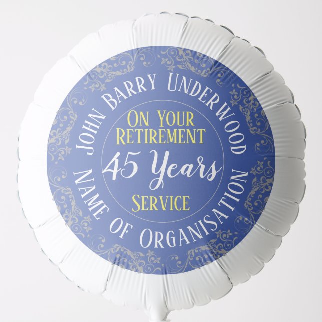 Retirement Gift with Years Served Balloon (Front)