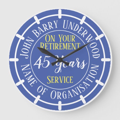 Retirement Gift with Years Served Large Clock