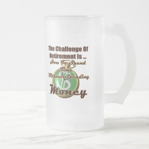 Retirement Gifts and Retirement T-shirts Frosted Glass Beer Mug