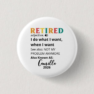 Retirement Gifts For Women, Personalized Retired C Button