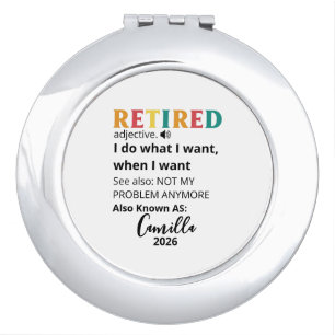 Retirement Gifts For Women, Personalized Retired C Compact Mirror