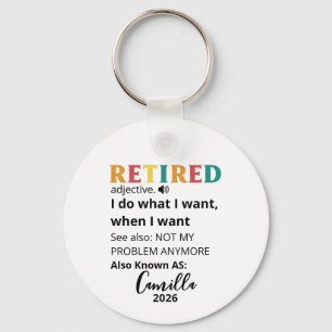 Retirement Gifts For Women, Personalized Retired C Keychain