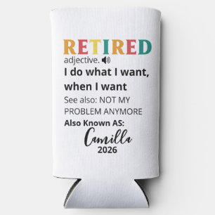 Retirement Gifts For Women, Personalized Retired C Seltzer Can Cooler