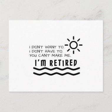 Retirement Gifts Funny For Men Women Dad Mom Postcard