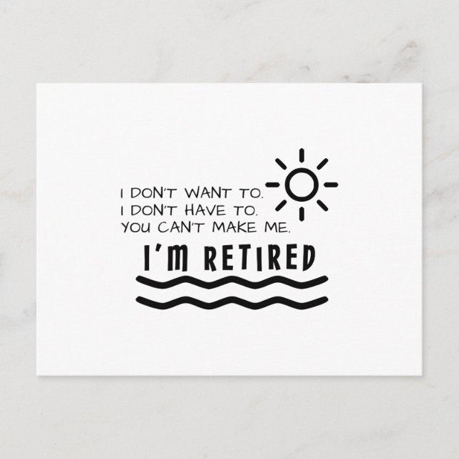 Retirement Gifts Funny For Men Women Dad Mom Postcard (Front)