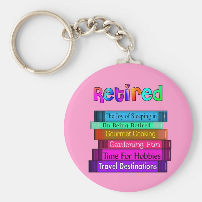 Retirement Gifts Unique Stack of Books Design Key Chain