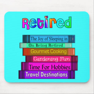 Retirement Gifts Unique Stack of Books Design Mouse Pad