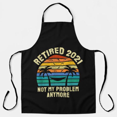 Retirement Gifts Vintage Retired 2021 Apron