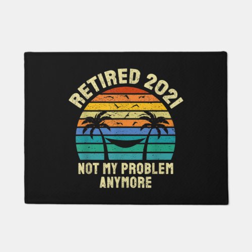 Retirement Gifts Vintage Retired 2021 Doormat