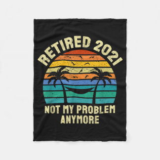 Retirement Gifts Vintage Retired 2021 Fleece Blanket