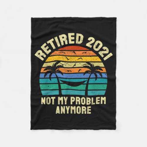 Retirement Gifts Vintage Retired 2021 Fleece Blanket