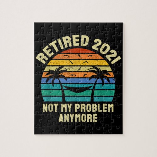 Retirement Gifts Vintage Retired 2021 Jigsaw Puzzle