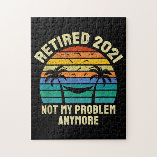 Retirement Gifts Vintage Retired 2021 Jigsaw Puzzle