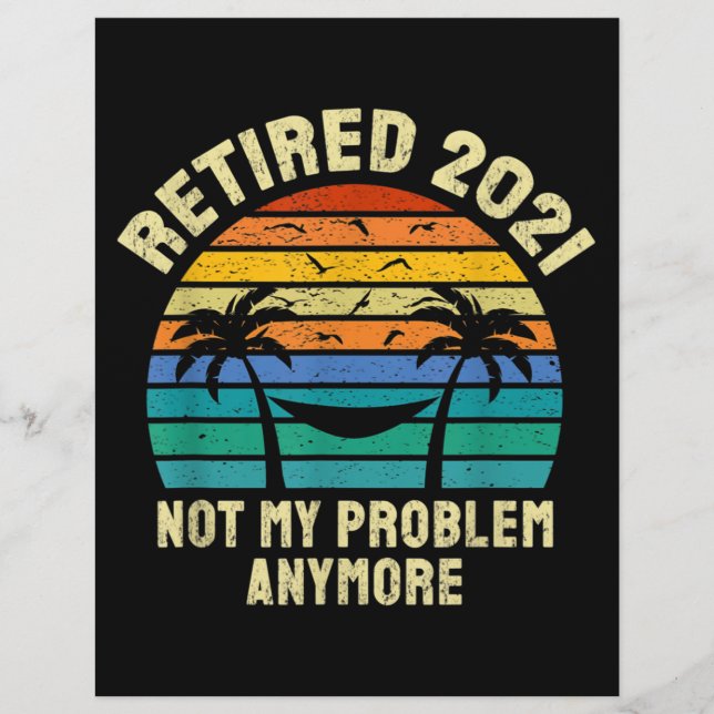 Retirement Gifts Vintage Retired 2021 Letterhead (Front)