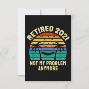 Retirement Gifts Vintage Retired 2021 Note Card
