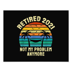 Retirement Gifts Vintage Retired 2021 Photo Print