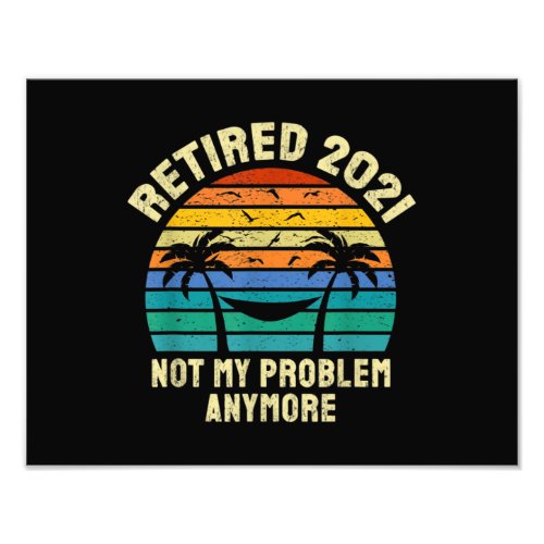 Retirement Gifts Vintage Retired 2021 Photo Print