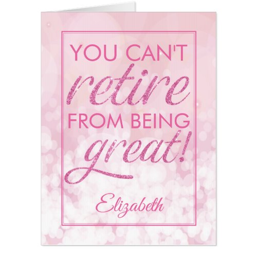 Retirement Glamorous Pink Oversized Card