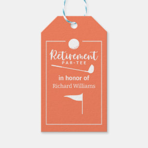 Retirement Golf Ball Tee Flag Modern Gift Tags