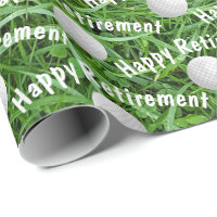Retirement Golf Balls on Grass Wrapping Paper