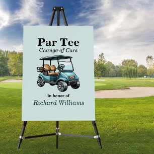 Retirement Golf Cart Par Tee Themed Foam Board