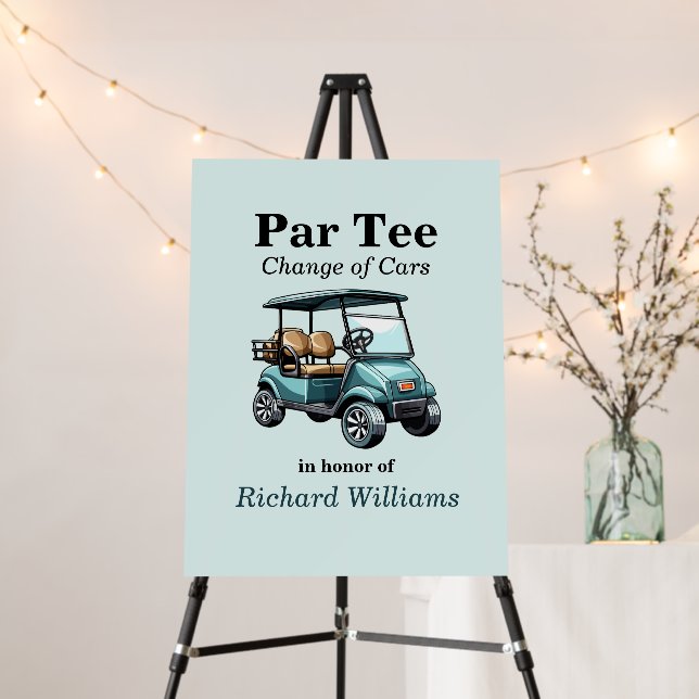 Retirement Golf Cart Par Tee Themed  Foam Board (In Situ (Stand))