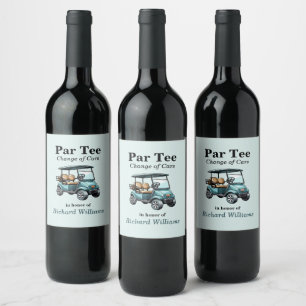 Retirement Golf Cart Par Tee Themed Wine Label