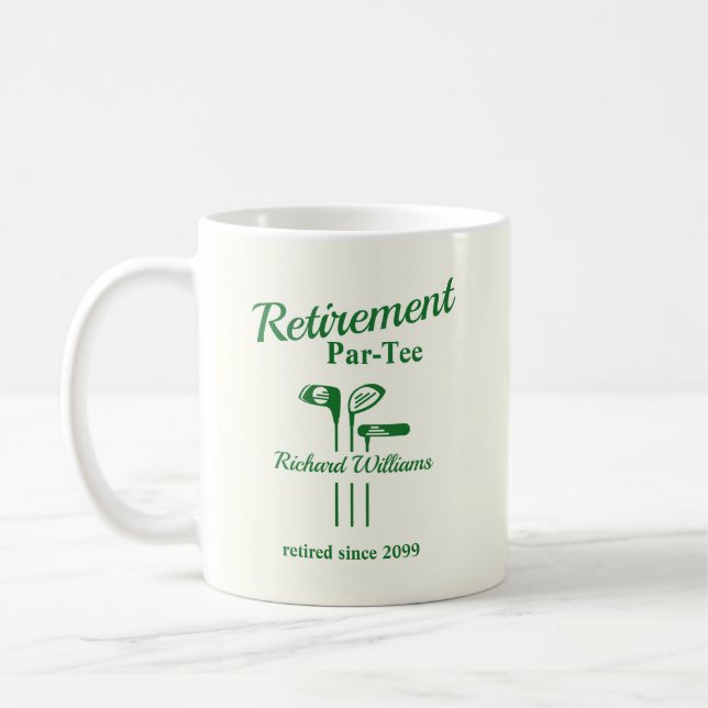 Retirement Golf Clubs Themed Par Tee Coffee Mug (Left)