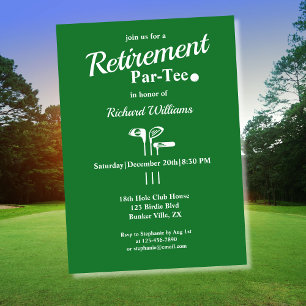Retirement Golf Clubs Themed Par Tee Invitation