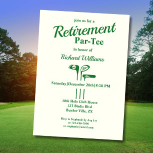 Retirement Golf Clubs Themed Par Tee Invitation