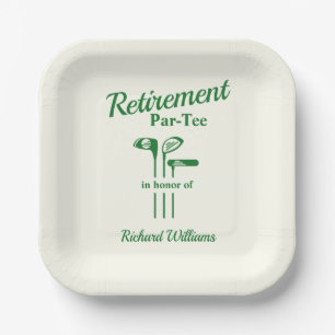 Retirement Golf Clubs Themed Par Tee Paper Plates