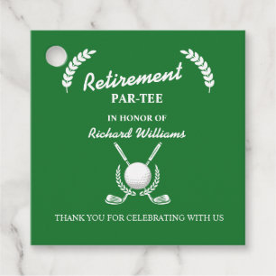 Retirement Golf Clubs Wreath Themed Party Favor Tags