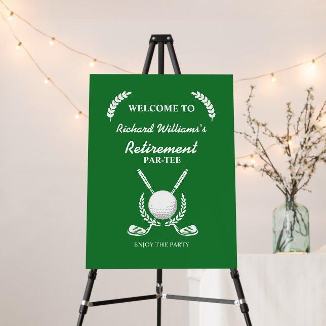 Retirement Golf Clubs Wreath Themed Party Foam Board (In Situ (Stand))