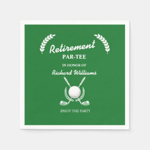 Retirement Golf Clubs Wreath Themed Party Napkins