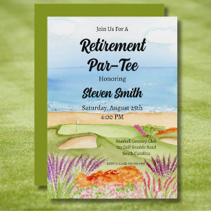 Retirement Golf Course by the Beach Invitation