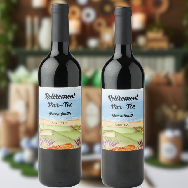 Retirement Golf Course by the Beach  Wine Label (Creator Uploaded)