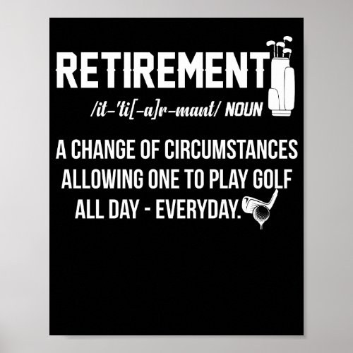 Retirement Golf Definition Retired Golfers Poster