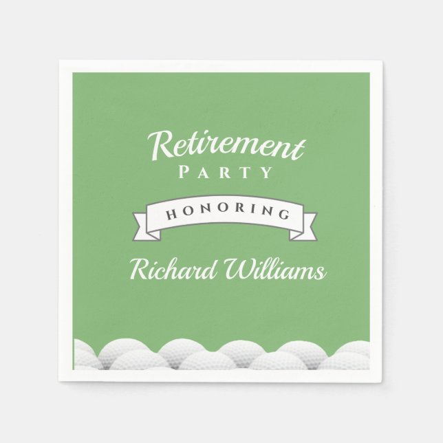Retirement Golf Golfballs Formal Vintage Napkins (Front)