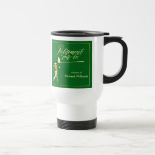 Retirement Golf Party Classic Green Golden Player Travel Mug
