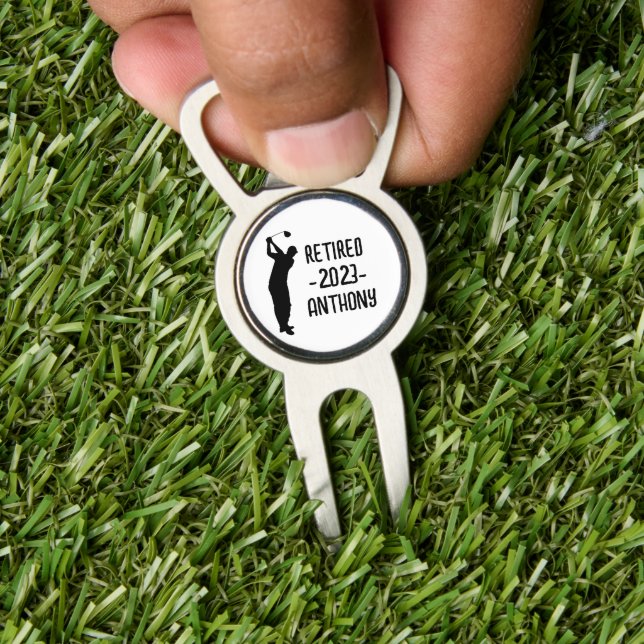 Retirement Golfer Birthday retired happy retiree Divot Tool (Insitu 1)